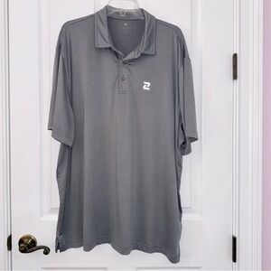 Zelos Gray Collared Short Sleeve Polo Shirt XXL